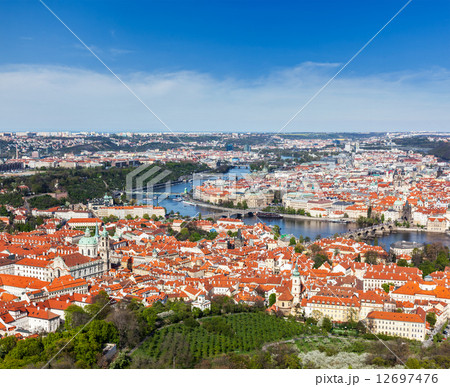View of Charles Bridge over Vltava river and Old city from Petri View of Charles Bridge over Vltava river and Old city from Petri 12697476