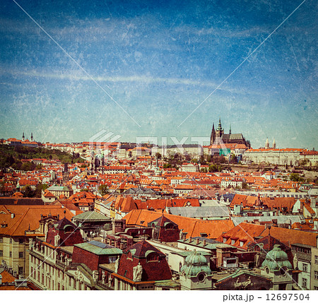 View of Stare Mesto (Old City) and and St. Vitus Cathedral 12697504