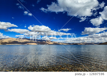 Lake Tso Moriri in Himalayas. Ladakh, India Lake Tso Moriri in Himalayas. Ladakh, India 12697596