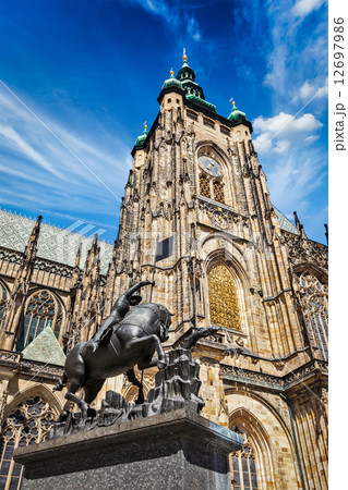 St. Vitus Cathedral and Saint George statue, Prague 12697986