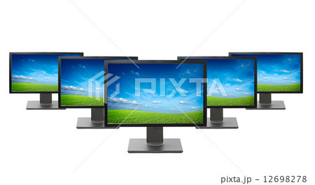 Computer monitors isolated 12698278