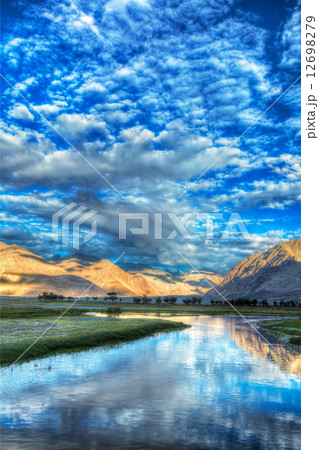 Nubra river in Nubra valley in Himalayas 12698279
