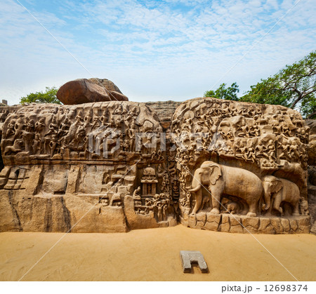 Descent of the Ganges and Arjuna's Penance, Mahabalipuram, Tamil Descent of the Ganges and Arjuna's Penance, Mahabalipuram, Tamil 12698374