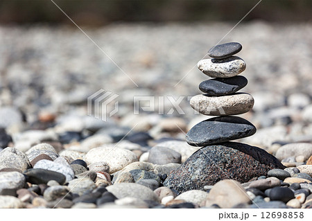 Zen balanced stones stack 12698858