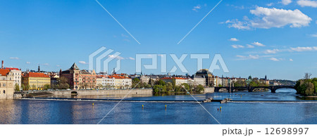 Prague Stare Mesto embankment panorama from Charles bridge Prague Stare Mesto embankment panorama from Charles bridge 12698997