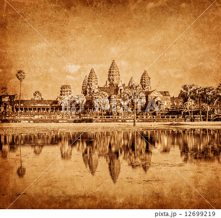 Angkor Wat, Cambodia vintage image 12699219
