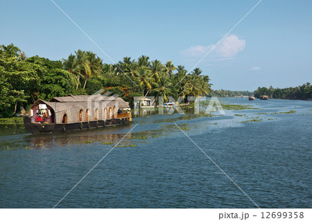 Houseboat on Kerala backwaters, India 12699358