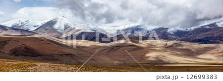 Panorama of Himalayan lake Tso Kar in Himalayas, Ladakh, India Panorama of Himalayan lake Tso Kar in Himalayas, Ladakh, India 12699383