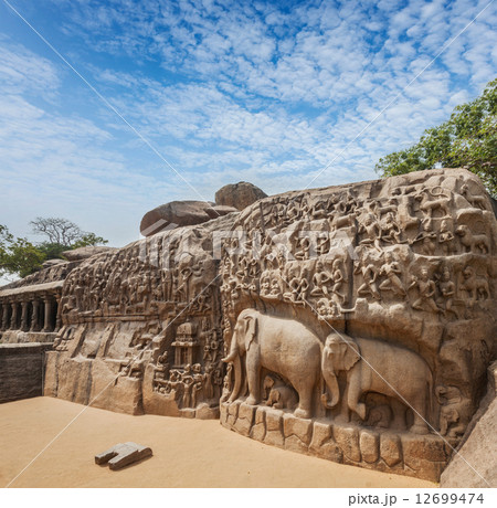 Descent of the Ganges and Arjuna's Penance, Mahabalipuram, Tamil Descent of the Ganges and Arjuna's Penance, Mahabalipuram, Tamil 12699474