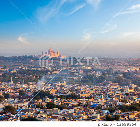 Aerial view of Jodhpur - the blue city. Rajasthan, India 12699564