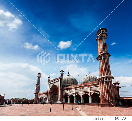 Jama Masjid - largest muslim mosque in India. Delhi, India Jama Masjid - largest muslim mosque in India. Delhi, India 12699729