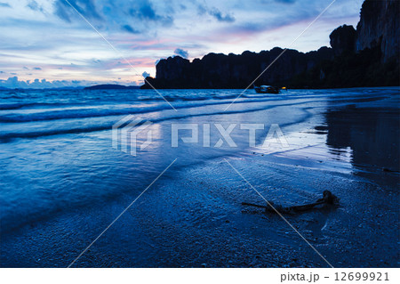 Sunset on Railay beach. Railay , Krabi Province Thailand Sunset on Railay beach. Railay , Krabi Province Thailand 12699921