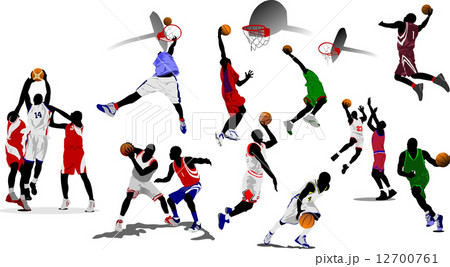 Basketball players. Vector illustration 12700761
