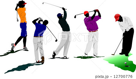Golf players. Vector illustration Golf players. Vector illustration 12700776