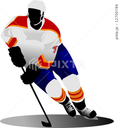 Ice hockey player. Vector illustration Ice hockey player. Vector illustration 12700789