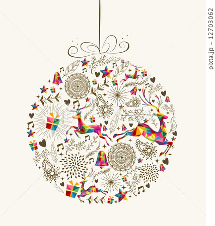 Vintage Christmas bauble greeting card 12703062
