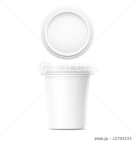 White cream pot template. 12703233
