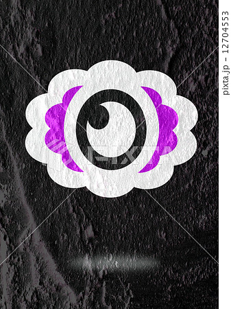 Eye icon character design on Cement wall texture background Eye icon character design on Cement wall texture background 12704553