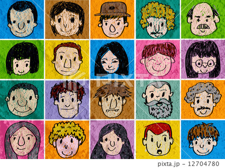 Face people   on Cement wall texture background 12704780