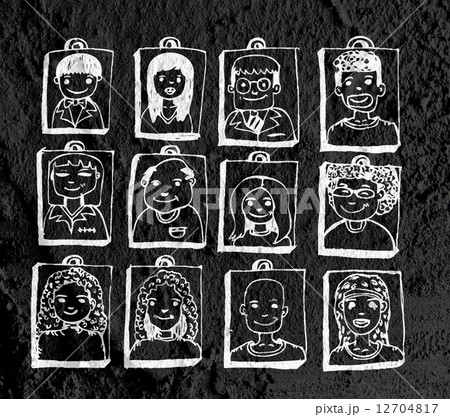 Face people on Cement wall texture background Face people on Cement wall texture background 12704817