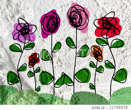 Flower Abstract on wall texture background design 12704976
