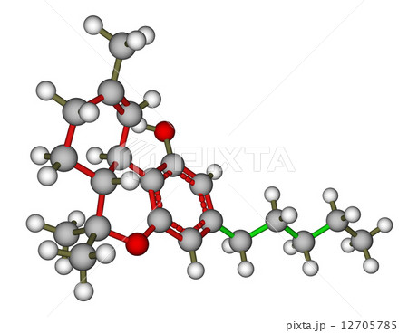 Tetrahydrocannabinol molecular model 12705785