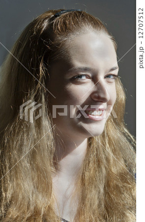 young attractive long blond hair woman portrait 12707512