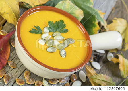 French pumpkin soup. 12707606