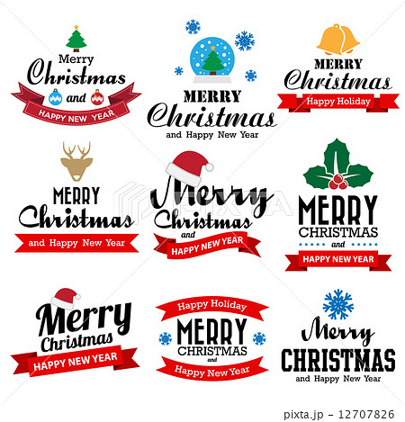 Christmas and Happy new year collection of calligraphic and typo Christmas and Happy new year collection of calligraphic and typo 12707826
