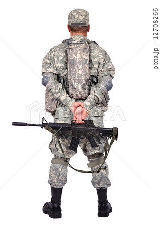 soldier with assault rifle soldier with assault rifle 12708266