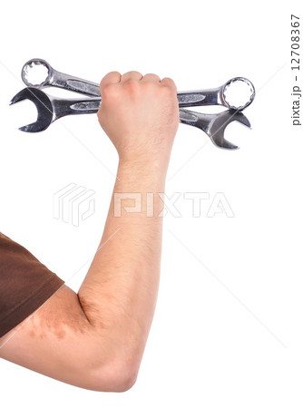 Worker holding wrench 12708367