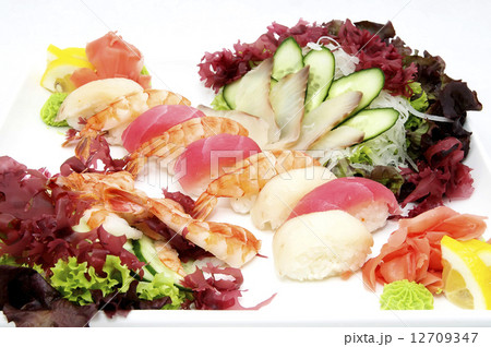 Japanese sushi with caviar on a white background Japanese sushi with caviar on a white background 12709347