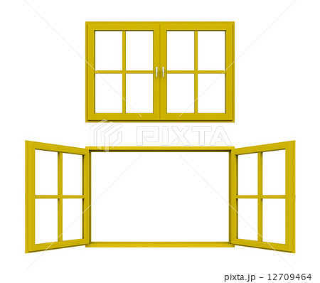 窓枠 黄のイラスト素材