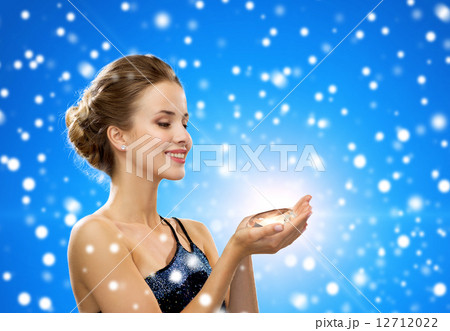 smiling woman in evening dress with diamond smiling woman in evening dress with diamond 12712022