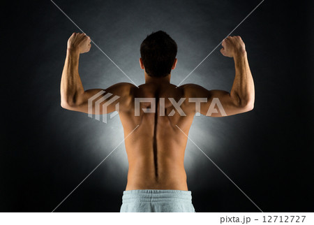 young male bodybuilder from back 12712727