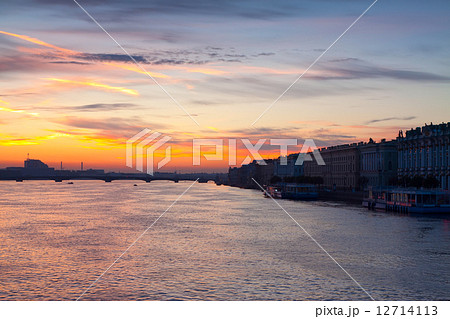 Neva river in dawn 12714113