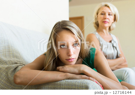 Adult daughter and mother after quarrel Adult daughter and mother after quarrel 12716144