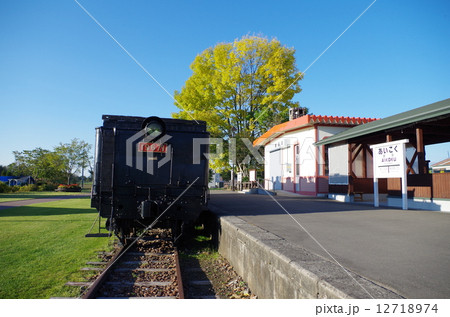 愛国駅跡と汽車 12718974