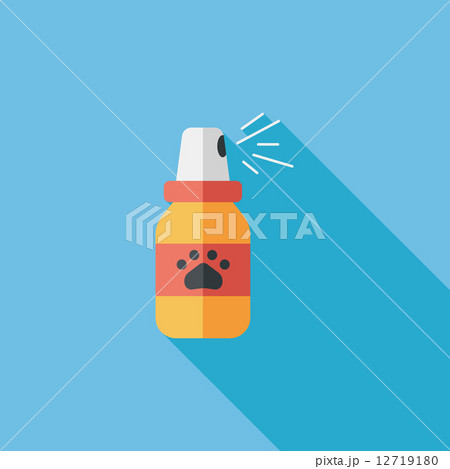 Pet flea sprays flat icon wtih long shadow, eps10 12719180