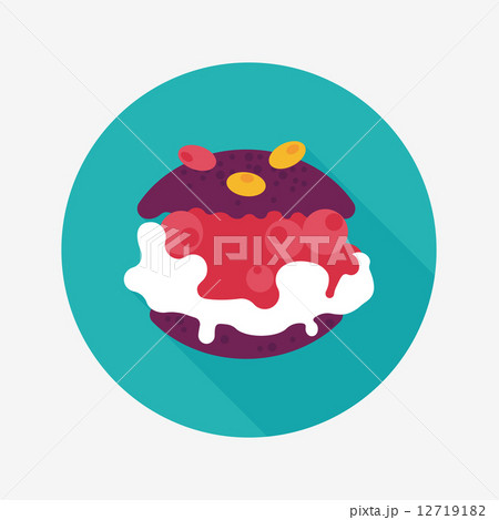 Cream puffs flat icon with long shadow,eps10 12719182