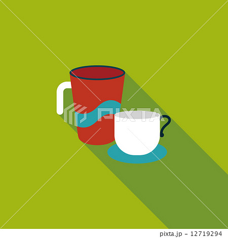 kitchenware cup flat icon with long shadow,eps10 12719294