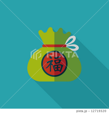 Chinese New Year flat icon with long shadow,eps10, Chinese lucky 12719320