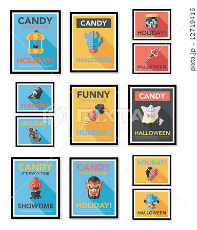 Halloween poster banner design flat background set, eps10 Halloween poster banner design flat background set, eps10 12719416