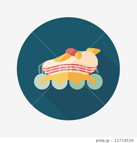 roller skates flat icon with long shadow,eps10 12719530