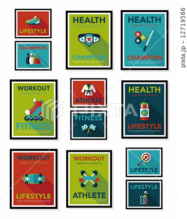Sport poster flat banner design flat background set, eps10 Sport poster flat banner design flat background set, eps10 12719566