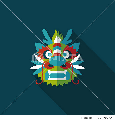 Chinese New Year flat icon with long shadow,eps10,The dragon and Chinese New Year flat icon with long shadow,eps10,The dragon and 12719572