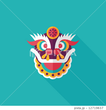 Chinese New Year flat icon with long shadow,eps10,The dragon and Chinese New Year flat icon with long shadow,eps10,The dragon and 12719637