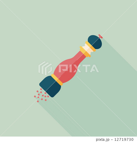 kitchenware pepper bottle flat icon with long shadow,eps10 12719730