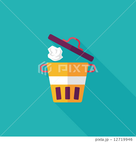 kitchenware garbage can flat icon with long shadow,eps10 kitchenware garbage can flat icon with long shadow,eps10 12719946