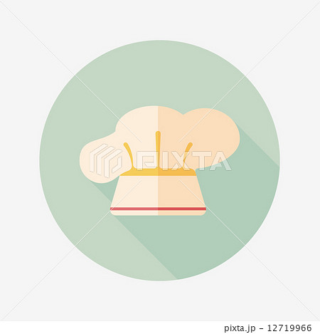 kitchenware chef hat flat icon with long shadow,eps10 kitchenware chef hat flat icon with long shadow,eps10 12719966